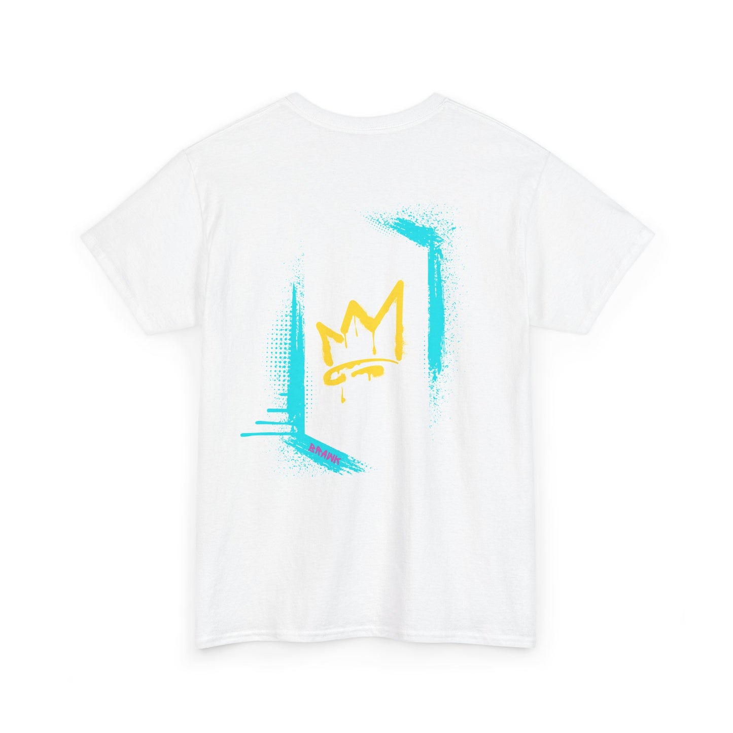 Graffiti style bright coloured image T-shirt (back image shown)
