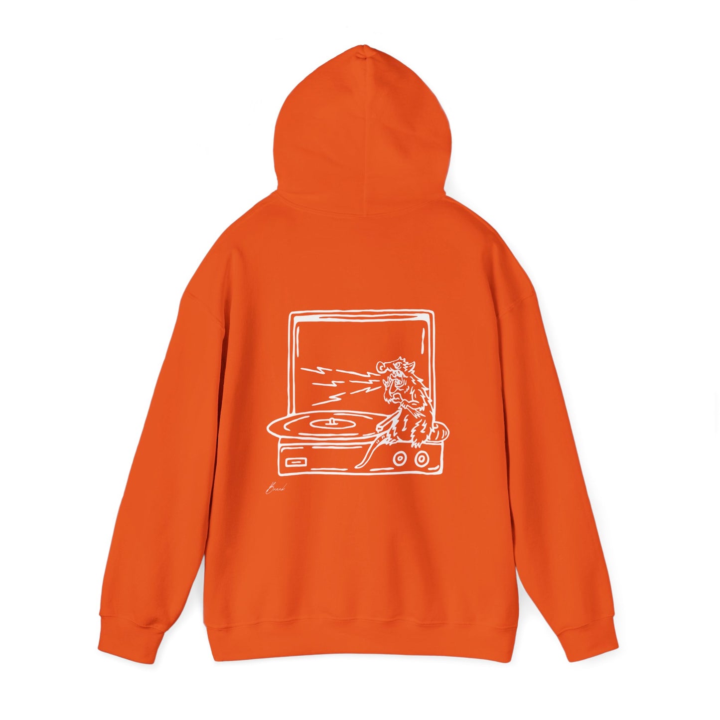 Record Player Premium Hoodie Rat Style (back image shown)