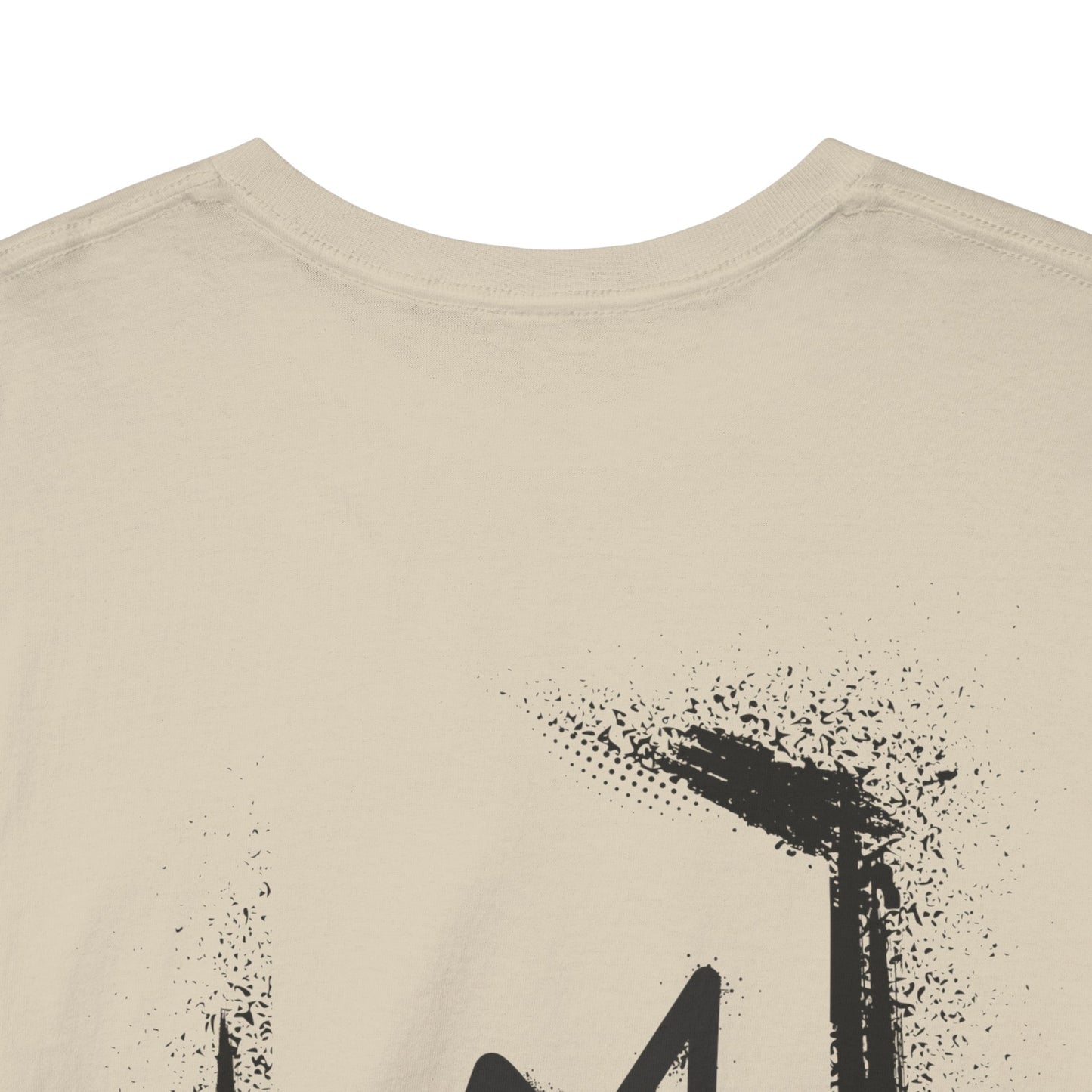 Graffiti style black image T-shirt (back image shown)