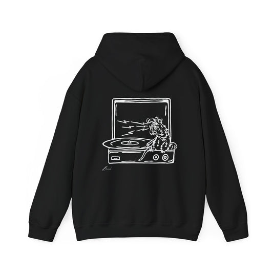 Record Player Premium Hoodie Rat Style (back image shown)