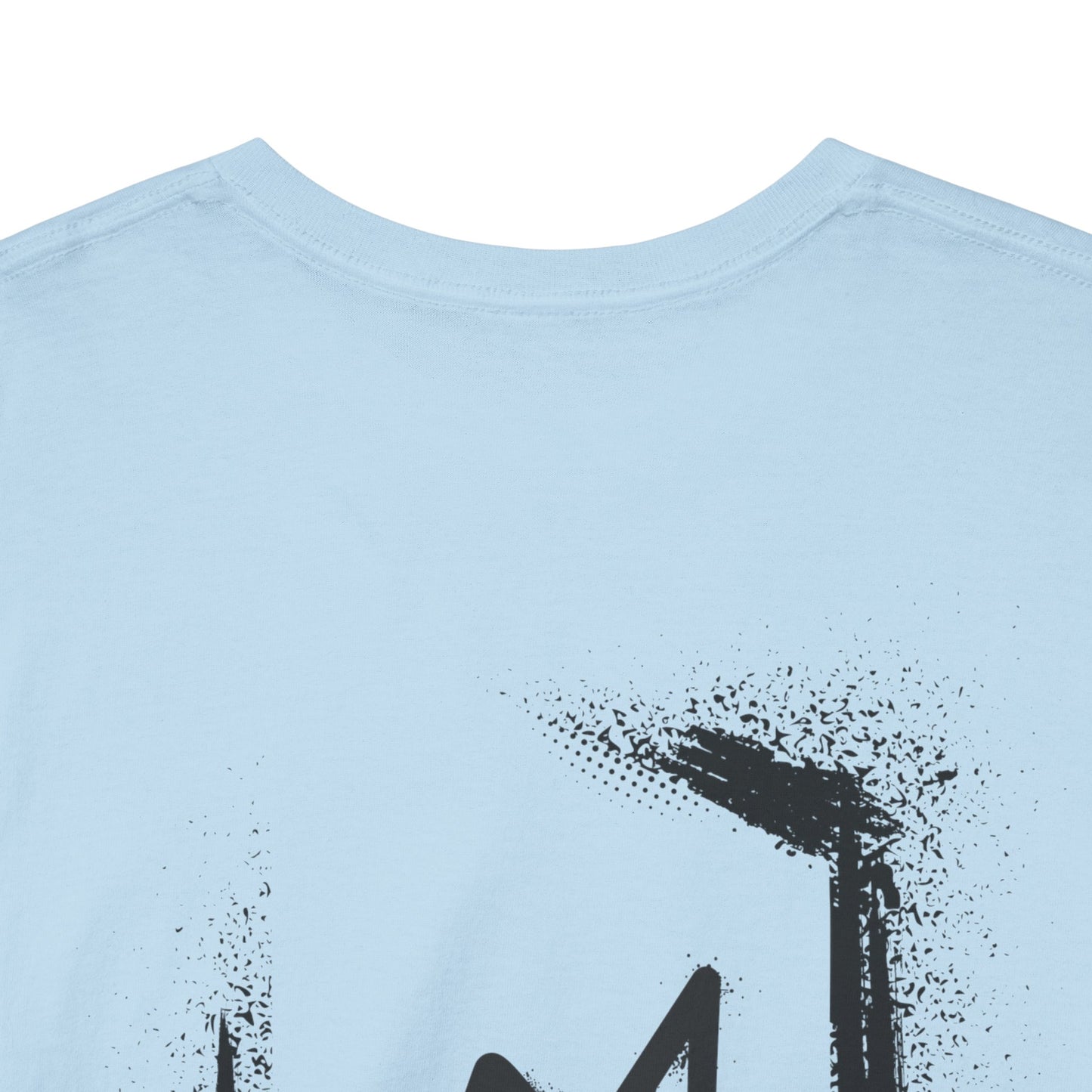 Graffiti style black image T-shirt (back image shown)