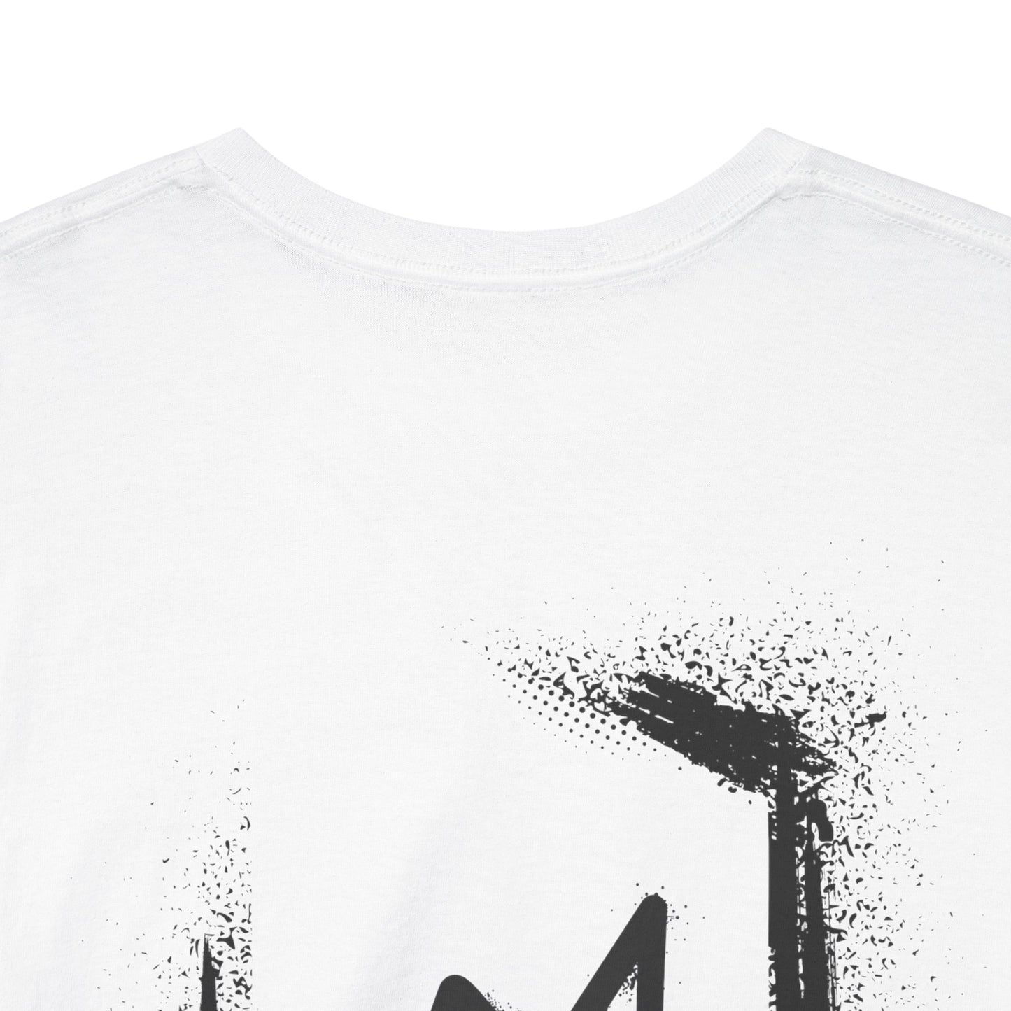 Graffiti style black image T-shirt (back image shown)