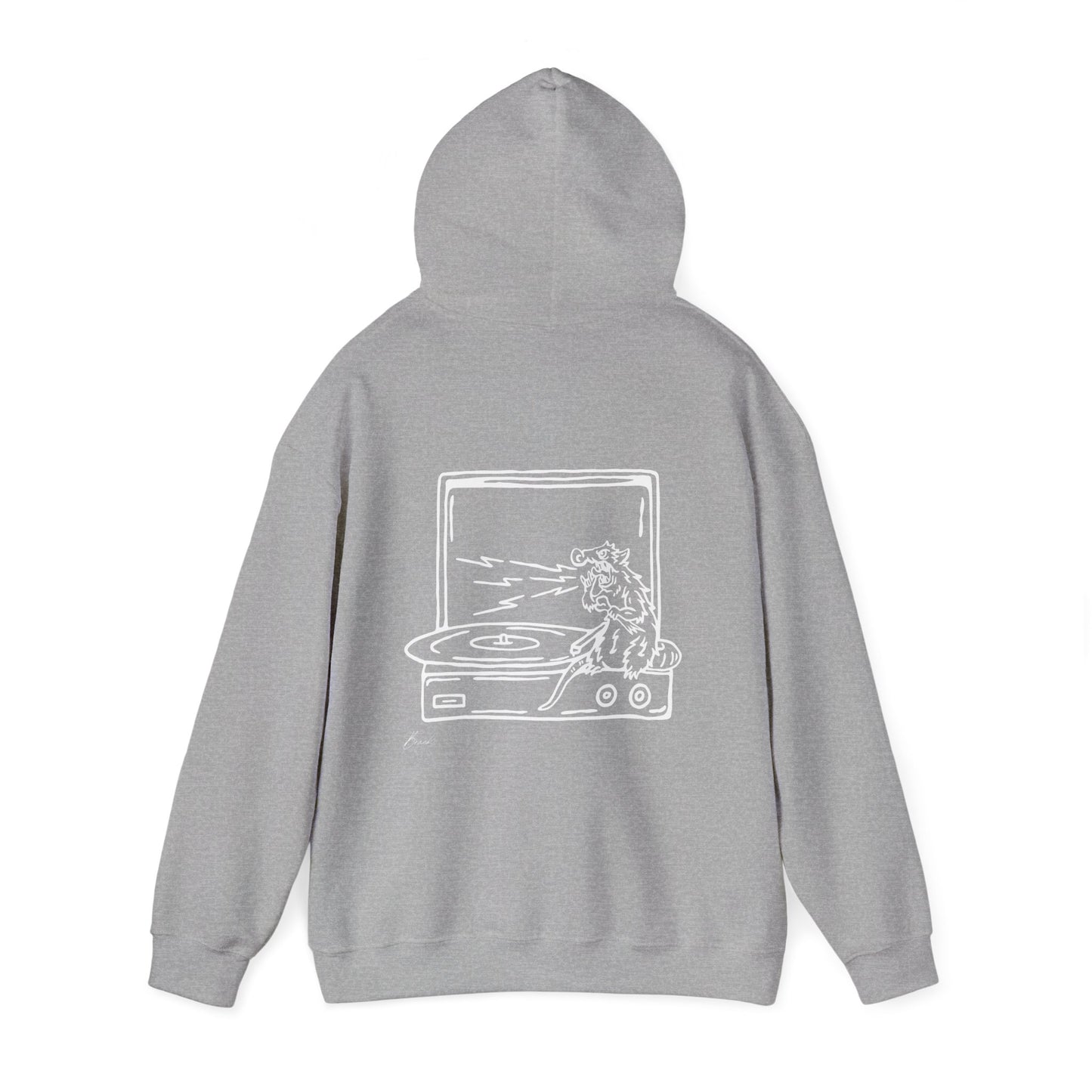 Record Player Premium Hoodie Rat Style (back image shown)