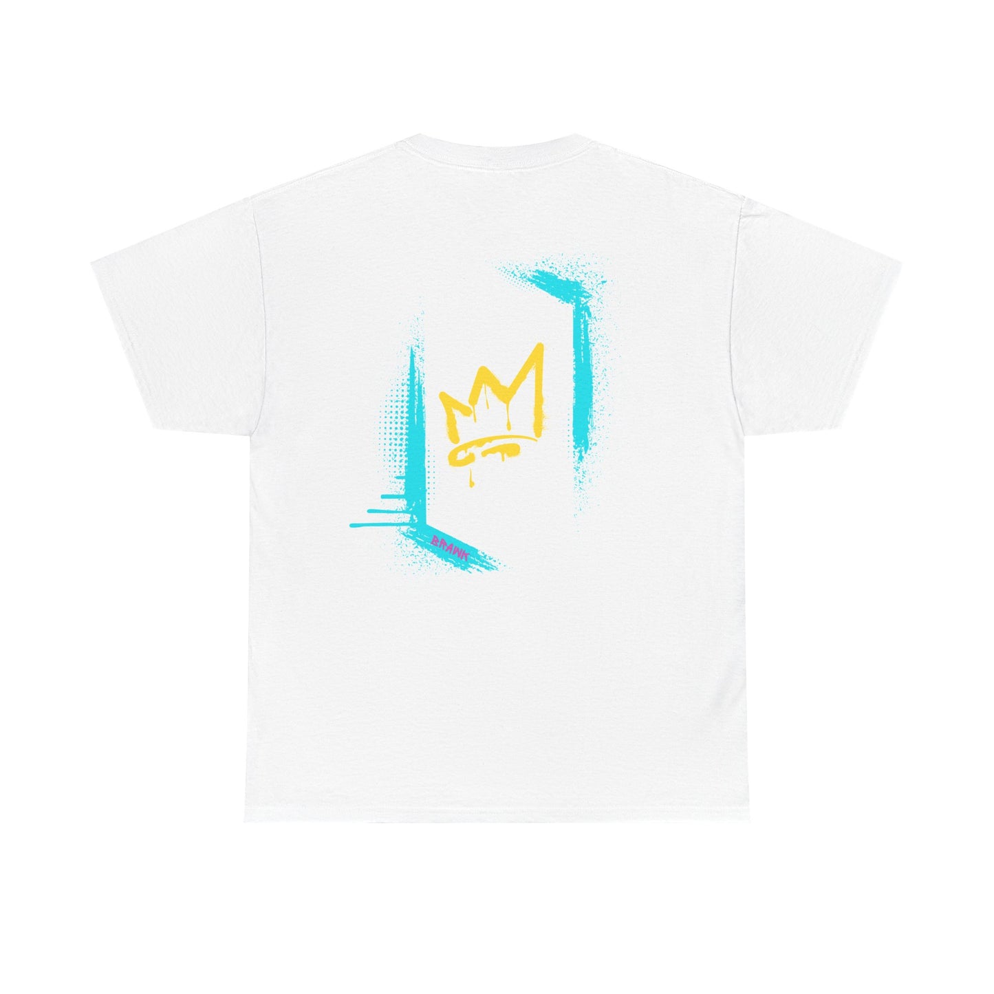 Graffiti style bright coloured image T-shirt (back image shown)