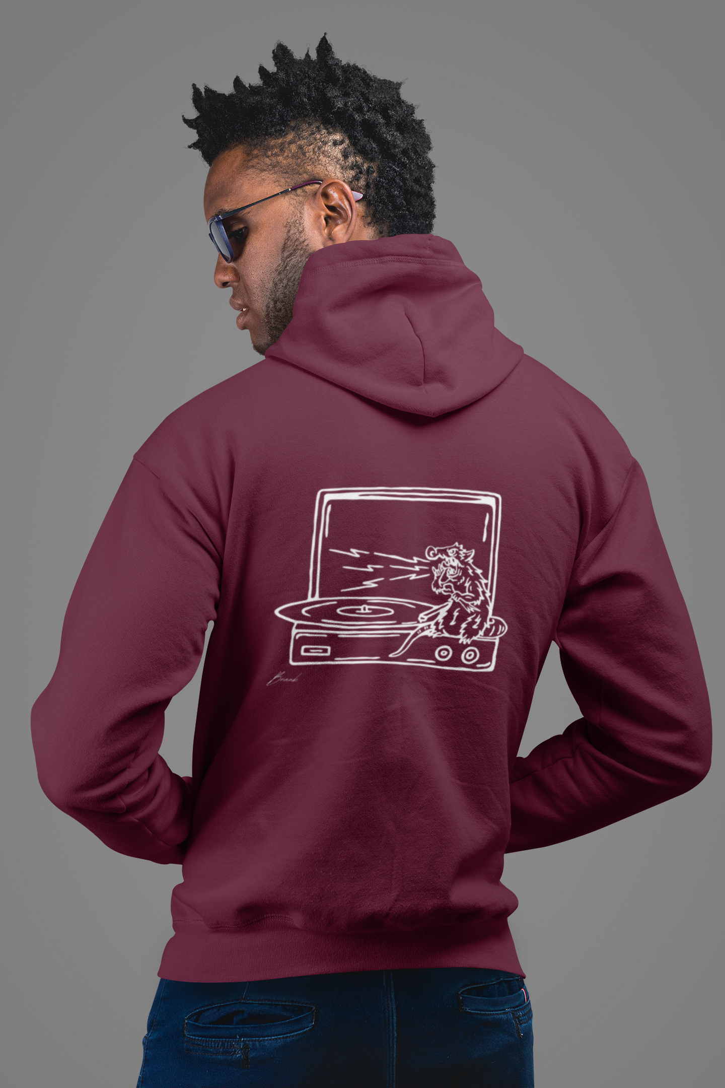 Graffiti style Hoodie black image (back image shown)